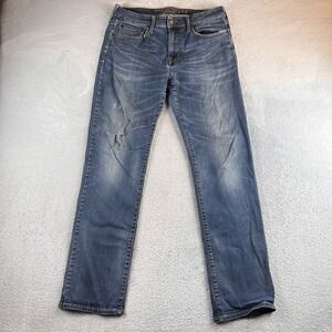 American Eagle Jeans Mens 32x34 Fits 34x31 Blue Original Straight Distressed